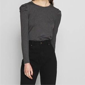 NWOT Banana Republic Threadsoft Rouched Puff Shoulder Long Sleeve Top